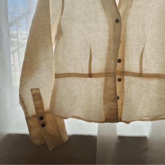 VINTAGE 90’s ANNE KLEIN timeless classic linen button down - Picture 3 of 5